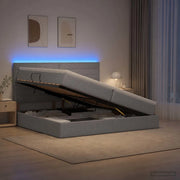 Letto con contenitore LED e materasso Grigio Chiaro 3459903