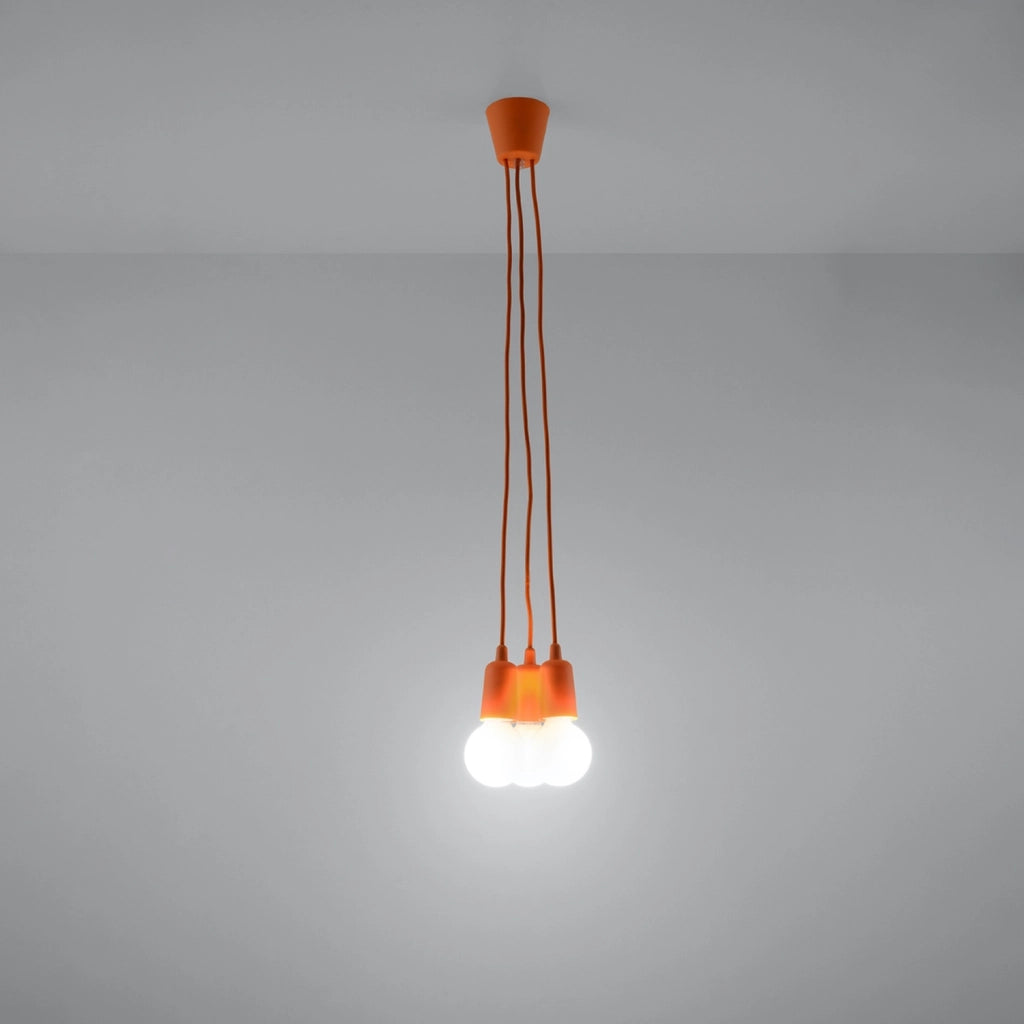 Lampadario Matero 3 luci arancione E27 Pure Lume PU.0585