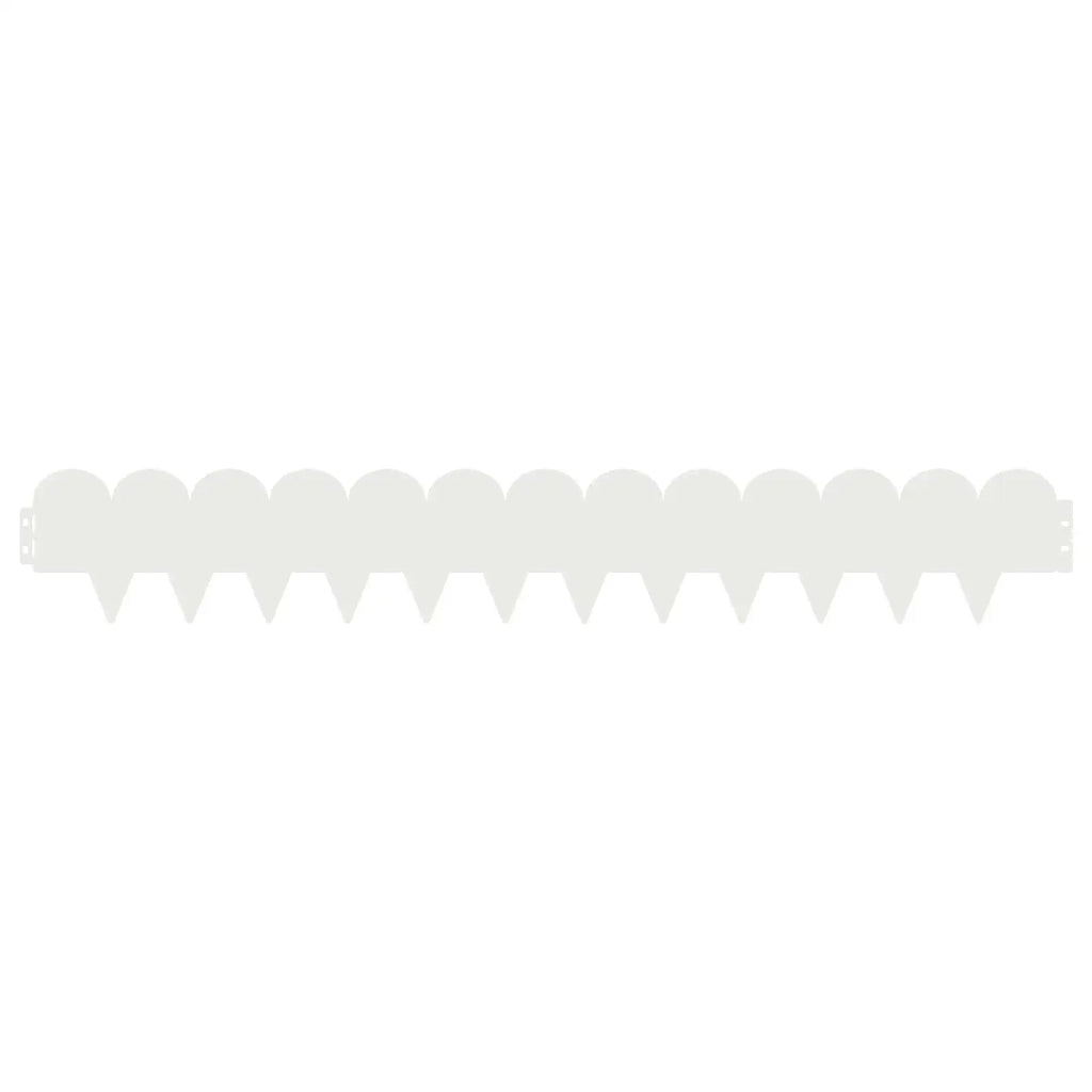 Bordura per Prato 10 pcs 103 x 15 cm Acciaio Bianco 8008648