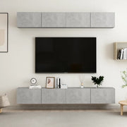 Mobili TV 4 pz Grigio Cemento 100x30x30 cm in Legno Multistrato 3079061