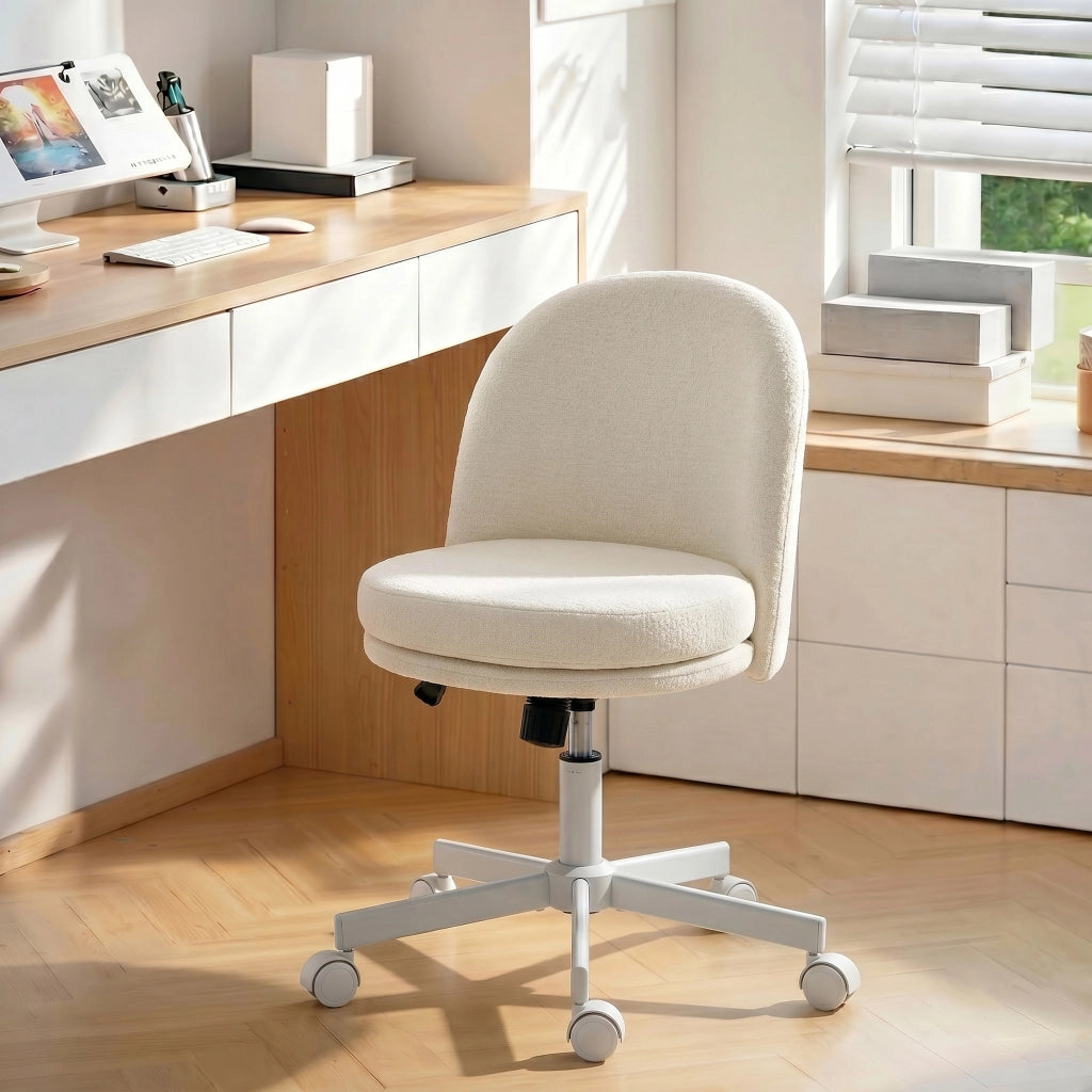 Sedia da ufficio ¨C Xylo ¨C regolabile in altezza, chenille crema, con basculante