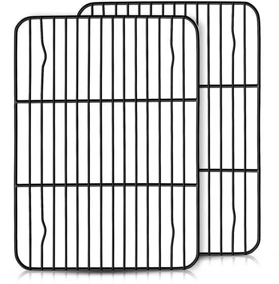 Ovenkoelrek per 2 pezzi in acciaio inossidabile per torte, piccolo ripiano da forno con trattamento antiscivolo per cuocere, grigliare e raffreddare, non tossico e facile da pulire, 22 x 15,8 x 1,5 cm