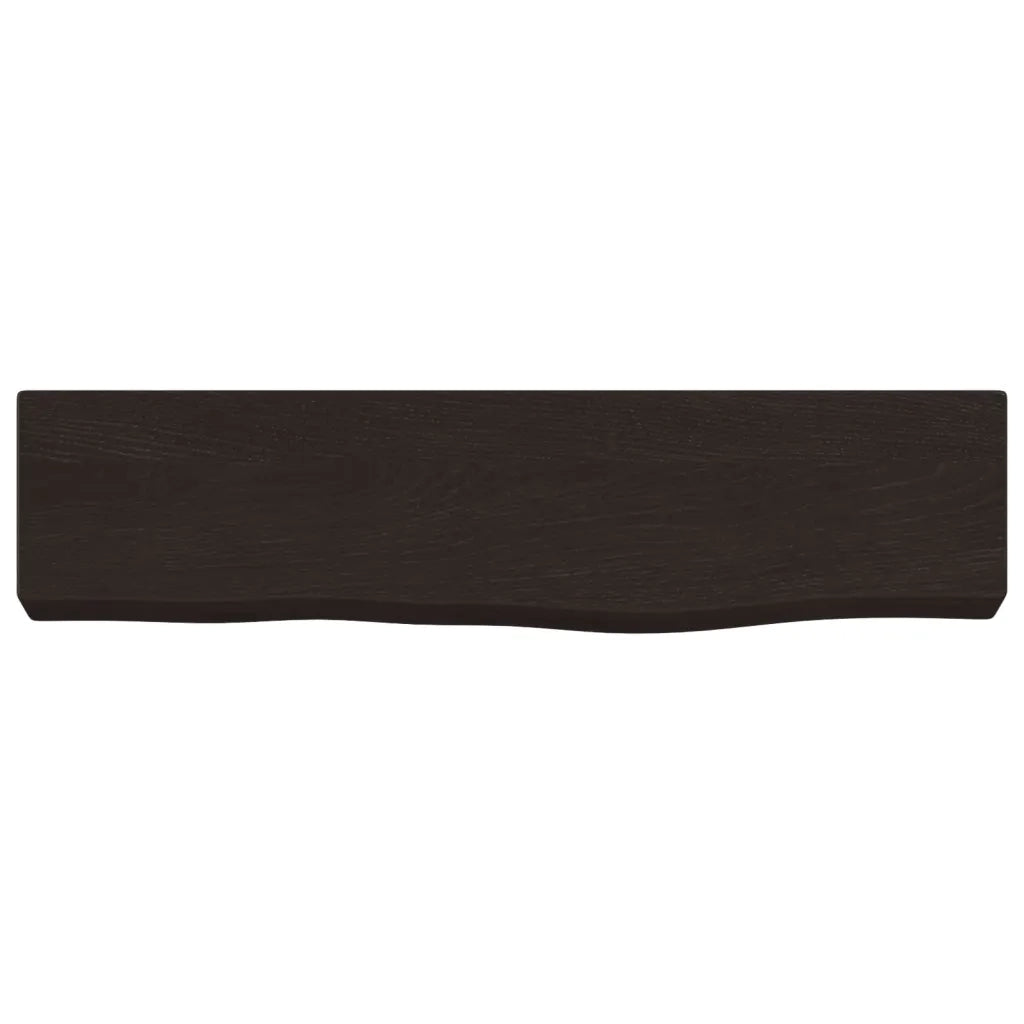 Ripiano Muro Marrone Scuro 40x10x4 cm Massello Rovere Trattato 363741
