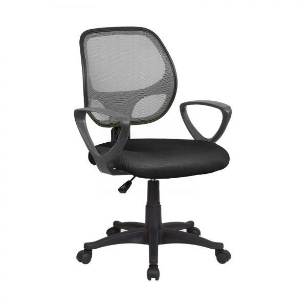 Archimede E8088, Atlanta Sedia Operativa Rete, Grigio (Grigio/Nero), 57 x 55 x 100 cm
