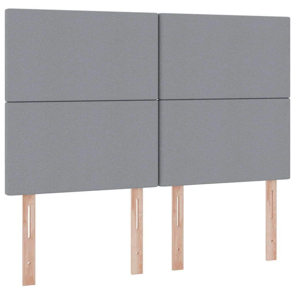 Letto con contenitore e LED con led Grigio chiaro 140 x 200 cm 3372357