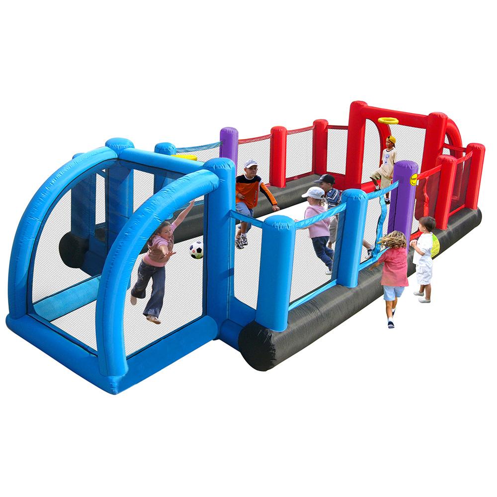 Campo Campetto da Basket Calcio Calcetto Giostra Gonfiabile con Pompa Inclusa Happy Hop