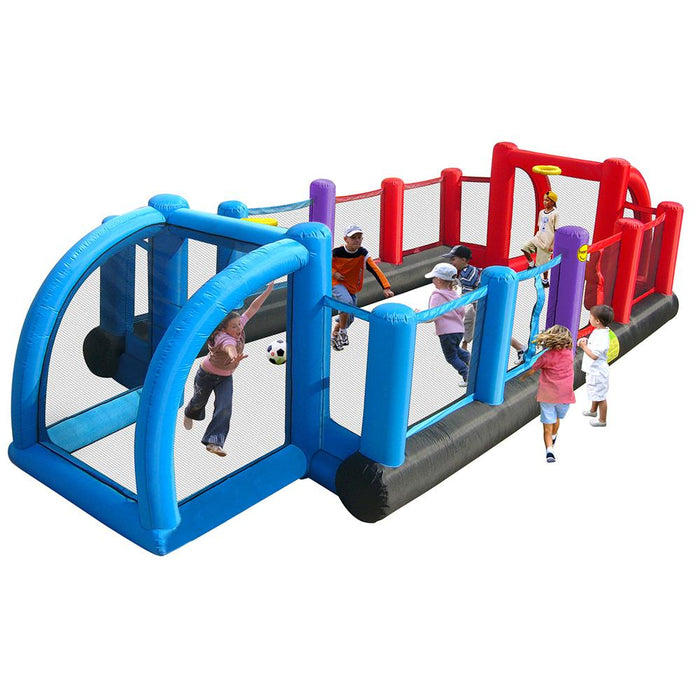 Campo Campetto da Basket Calcio Calcetto Giostra Gonfiabile con Pompa Inclusa Happy Hop