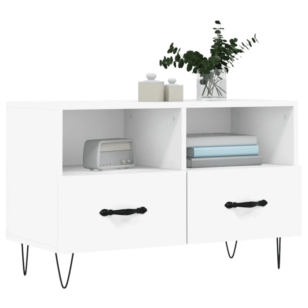 Mobile Porta TV-Mobile per TV-Credenza TV Bianco 80x36x50 cm in Legno Multistrato 520149