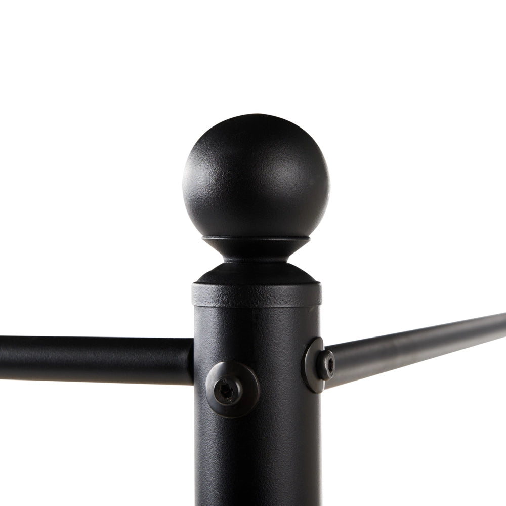 Letto a baldacchino in metallo nero con rivestimento in bouclé bianco sporco 160 x 200 cm EU Dimensioni doppie Retro Minimalista