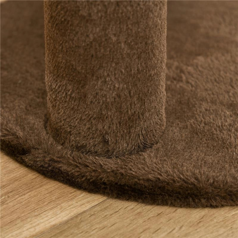 ALBERO TIRAGRAFFI PER GATTI A 3 LIVELLI CON LETTINO IN PELUCHE E PALI IN SISAL Ï40X65 CM MARRONE