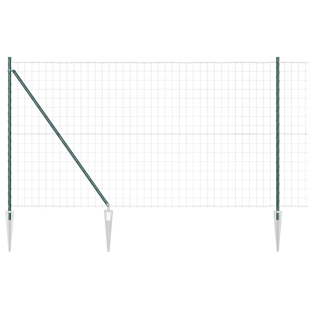 Recinzione con Posto Verde 1,6 x 10 m Acciaio e PVC