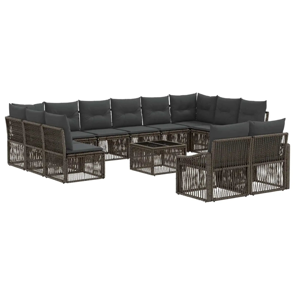 Set Divano da Giardino 13 pcs Grigio polyrattan
