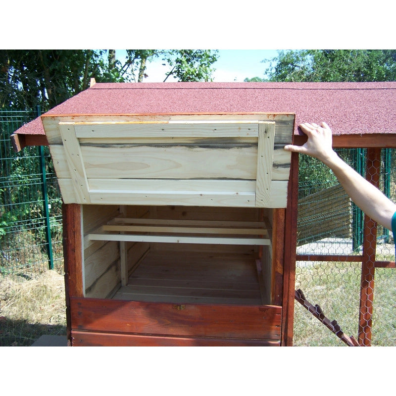 Pollaio da giardino XXL in legno 175x268 cm – per 6-10 galline – pareti 16 mm voliera integrata – PO1624 Foresta
