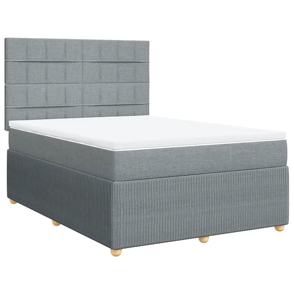 Giroletto a Molle con Materasso Grigio Chiaro 140x190cm Tessuto