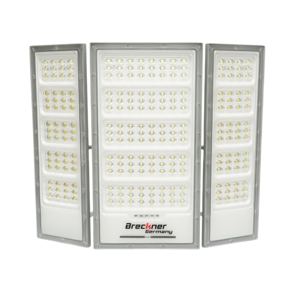 Lampada LED da 4500 lm, 6500 K con pannello solare da 70 W, batteria LifePO4 da 3,2 V/60 Ah, sensore di movimento e telecomando IP66 Breckner Germany