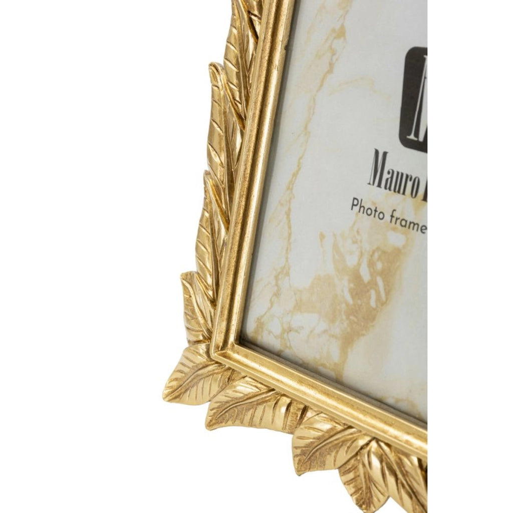Cornice portafoto Laurel oro con decoro a foglie di alloro 15x20 cm