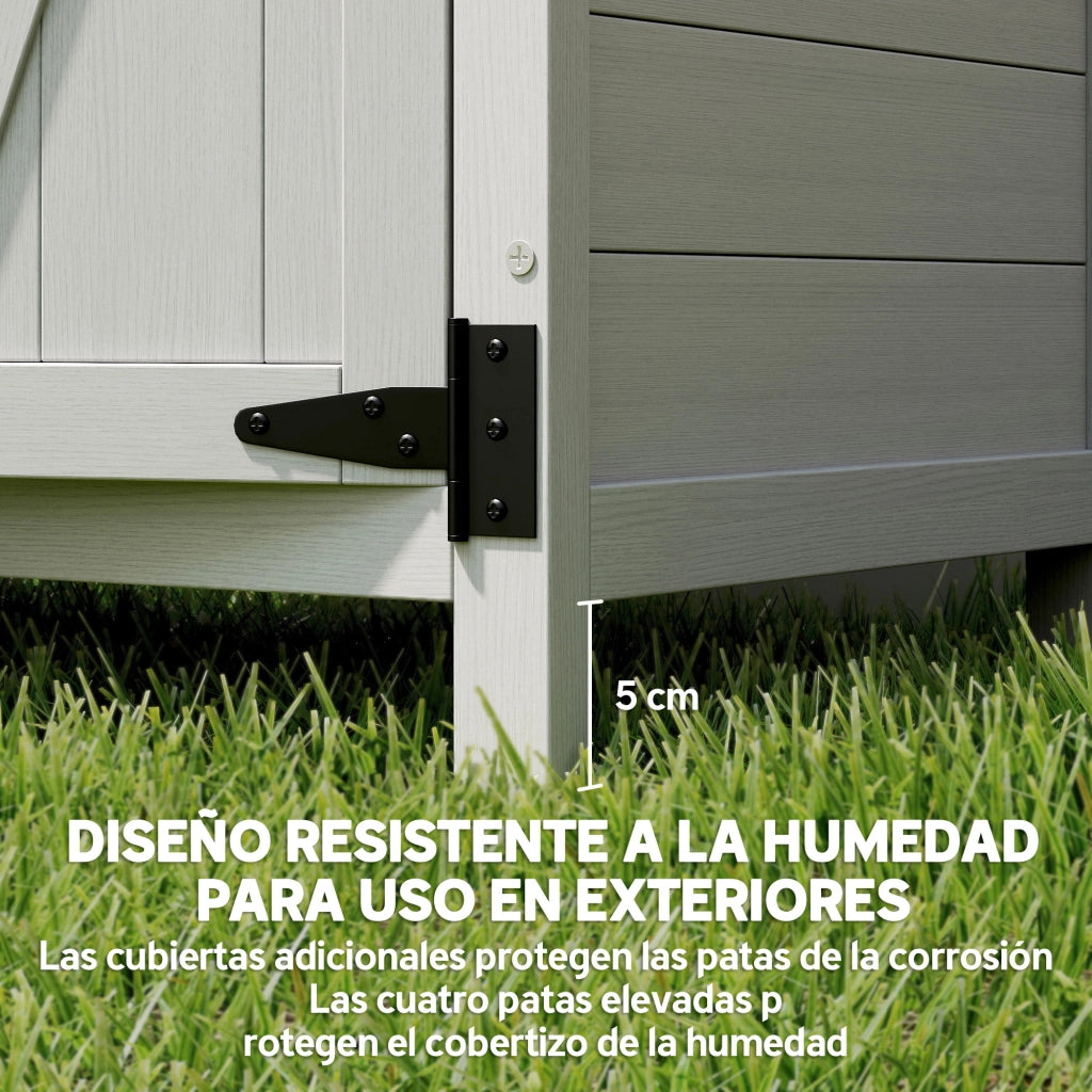Armadio da Giardino in Legno con 4 Ripiani e 2 Porte ¨C Zephmum ¨C Grigio 75x40x90 cm