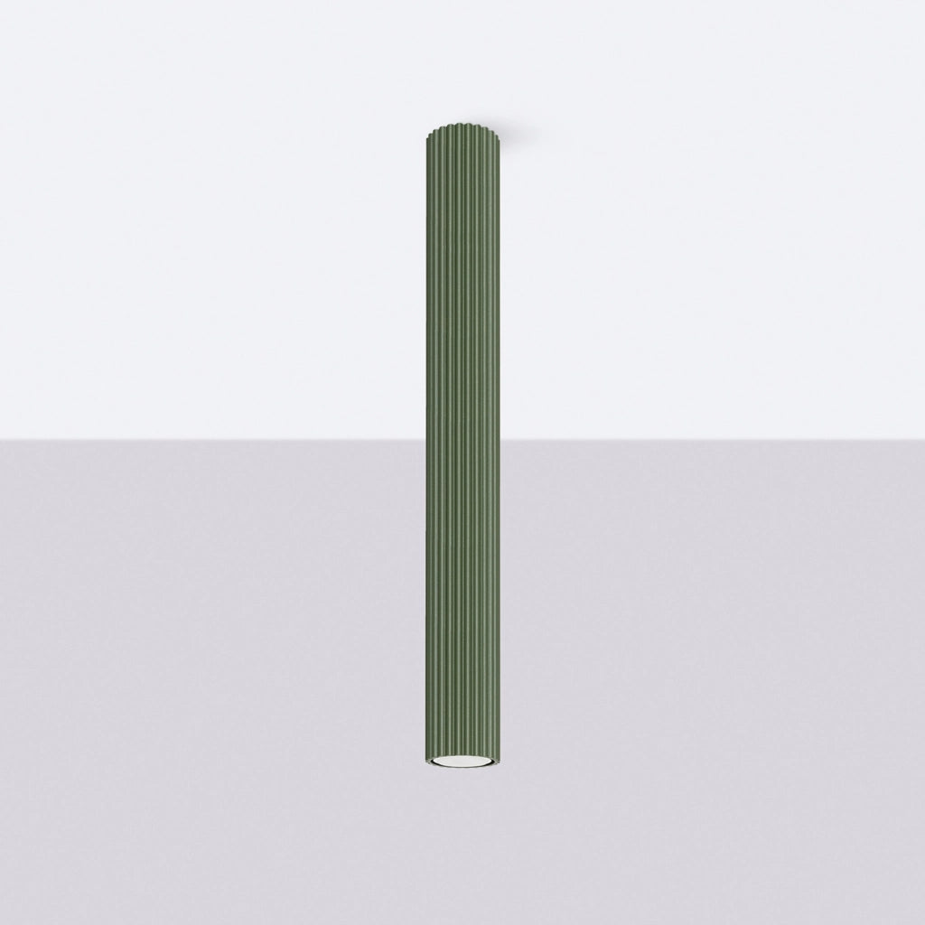 Spot soffitto moderno verde oliva, tubo 60 cm GU10