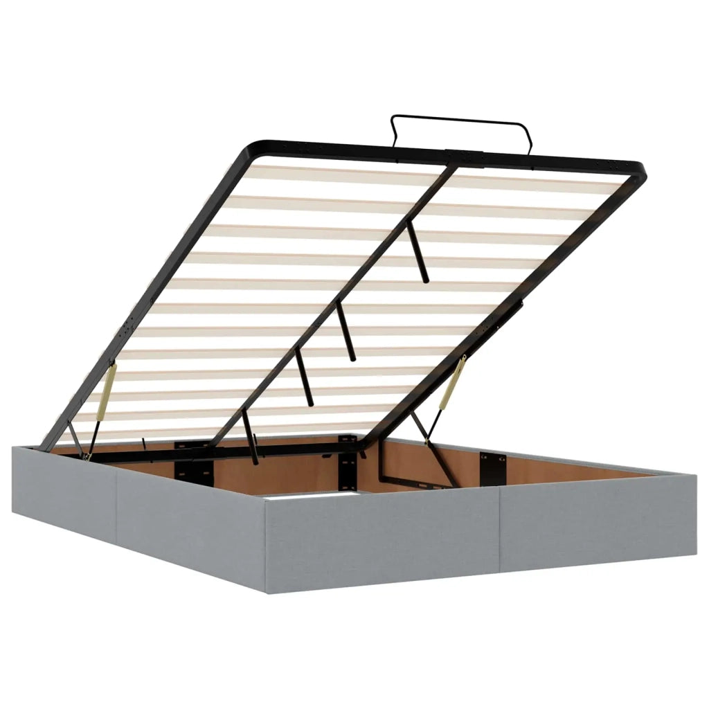 Letto Ottomano con Materasso e LED Grigio Chiaro 160 x 200 cm 3457002