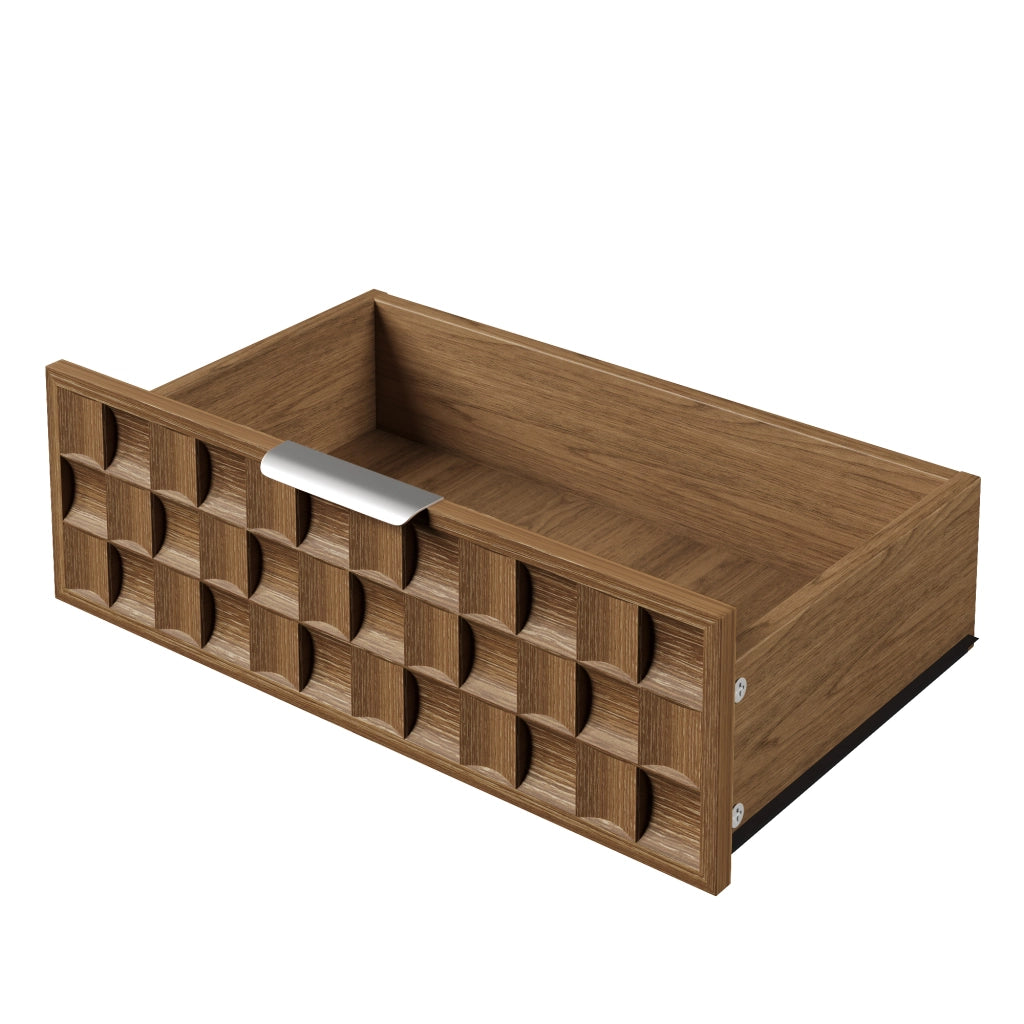 Credenza con 6 cassetti - per soggiorno - in MDF - 120×37×77 cm - rovere
