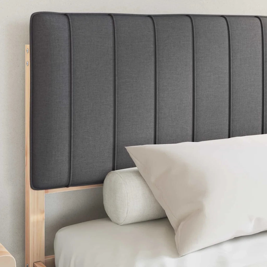 Letto con Testiera Rivestita Grigio scuro 160 x 200 cm 878035