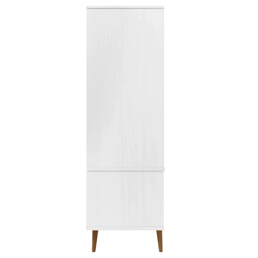 Armadio MOLDE Bianco 90x55x175 cm in Legno Massello di Pino 350523