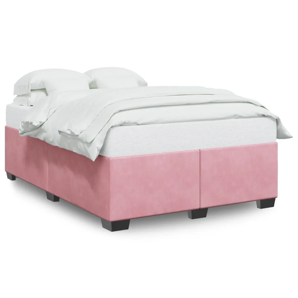 Giroletto-Struttura Letto Rosa 140x190 cm in Velluto 703664
