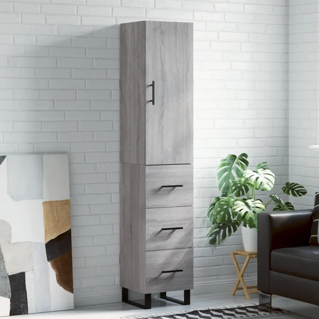 Credenza Grigio Sonoma 34,5x34x180 cm in Legno Multistratocod mxl 78087
