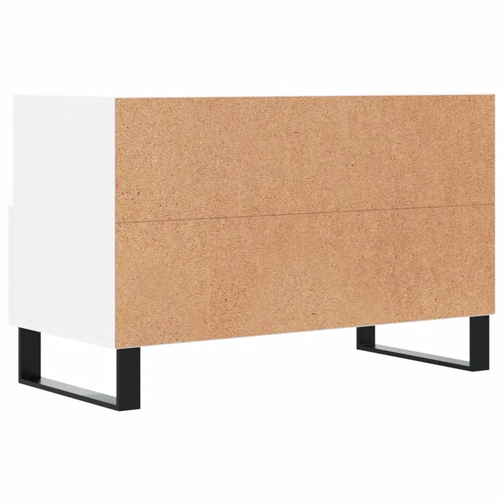 Mobile Porta TV Bianco 80x36x50 cm in Legno Multistrato 828996