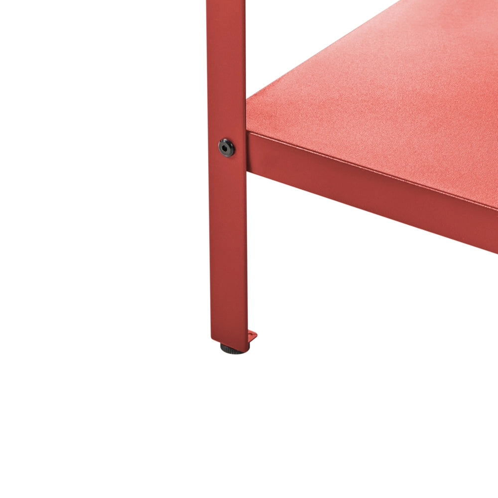 Isola da cucina da esterno con lavello Rosso Acciaio inossidabile 80 x 50 x 92 cm Rubinetto monocomando 2 ripiani Piano da cucina da giardino