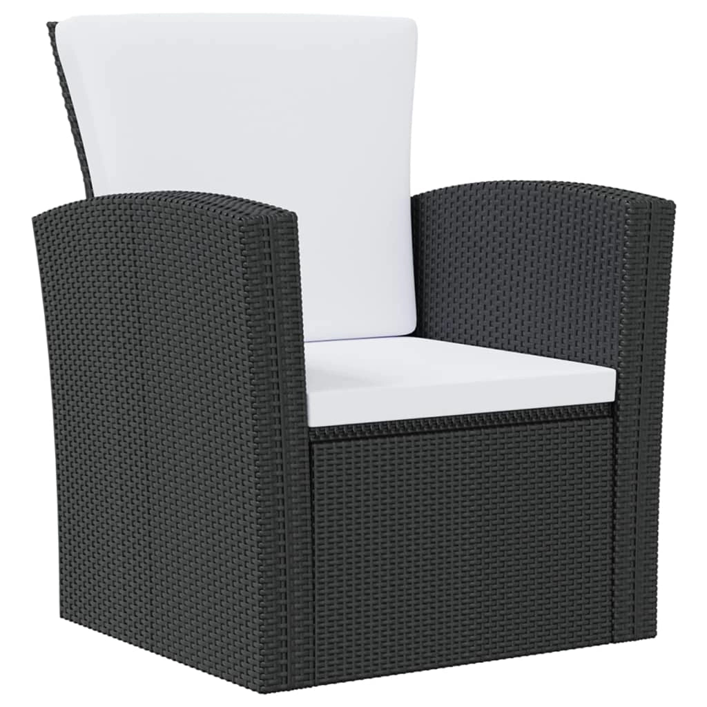 Set di mobili da giardino mobili da esterno 8 pezzi con cuscini resina intrecciata nera 02_0017732