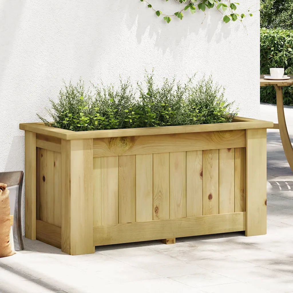 Fioriera | Cassetta per fiori | Vaso Rialzata 100x50x50 cm in Legno di Pino Impregnato