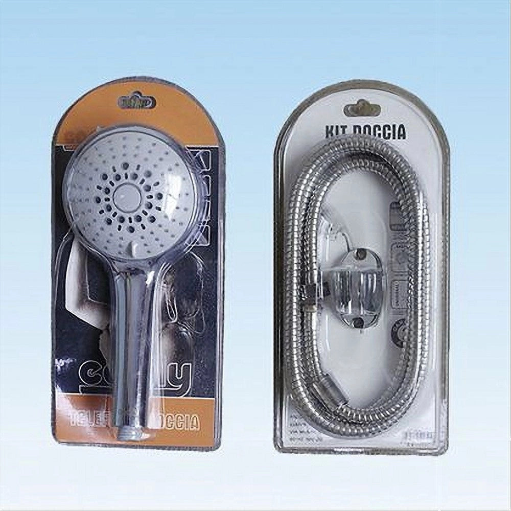 Trade Shop - Doccetta Soffione Telefono Doccia Bagno Multigetto Tubo 1,8mt Supporto Muro 52052 -
