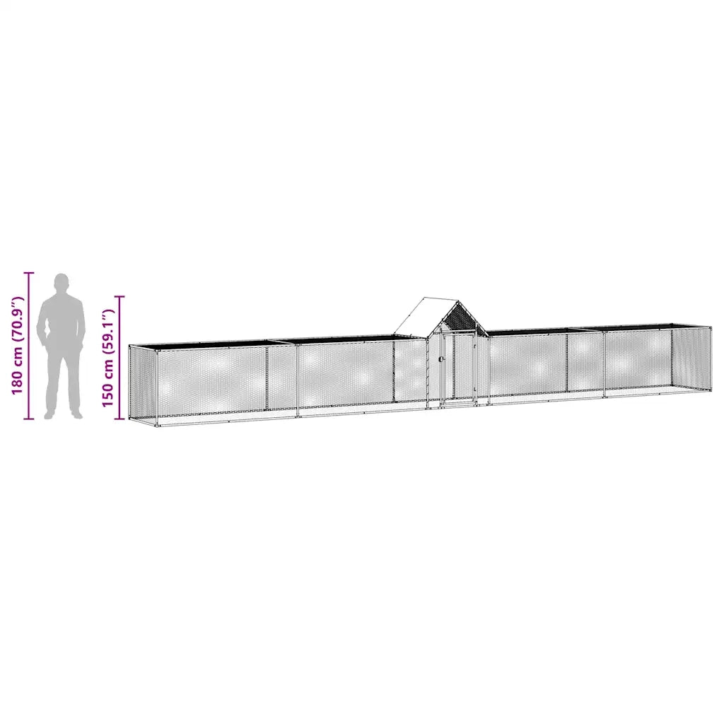 Pollaio 9x1x1,5 m in Acciaio Zincato CFW5047638
