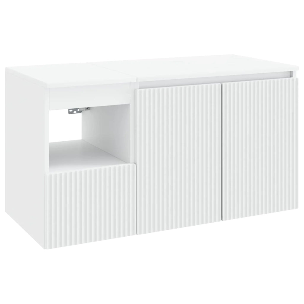 Set di mobili per il bagno 2 pz Bianco Legno ingegnerizzato 3404114