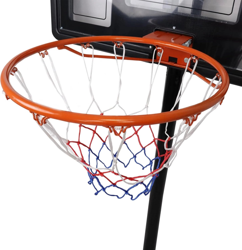 Canestro da basket per esterni, regolabile in altezza, 230-305 cm, con ruote e supporto, per interni o esterni