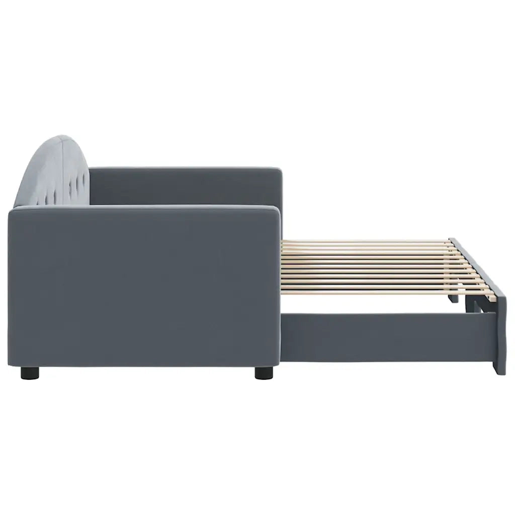 Divano Letto con Letto Estraibile Grigio Scuro 80x200cm Velluto 3197295