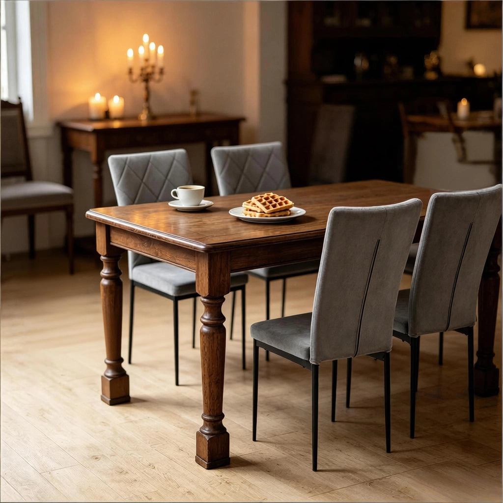 SEDIA DA PRANZO IMBOTTITA 42 x 94,5 x 59 cm Velluto Grigio Scuro Set da 4 pezzi