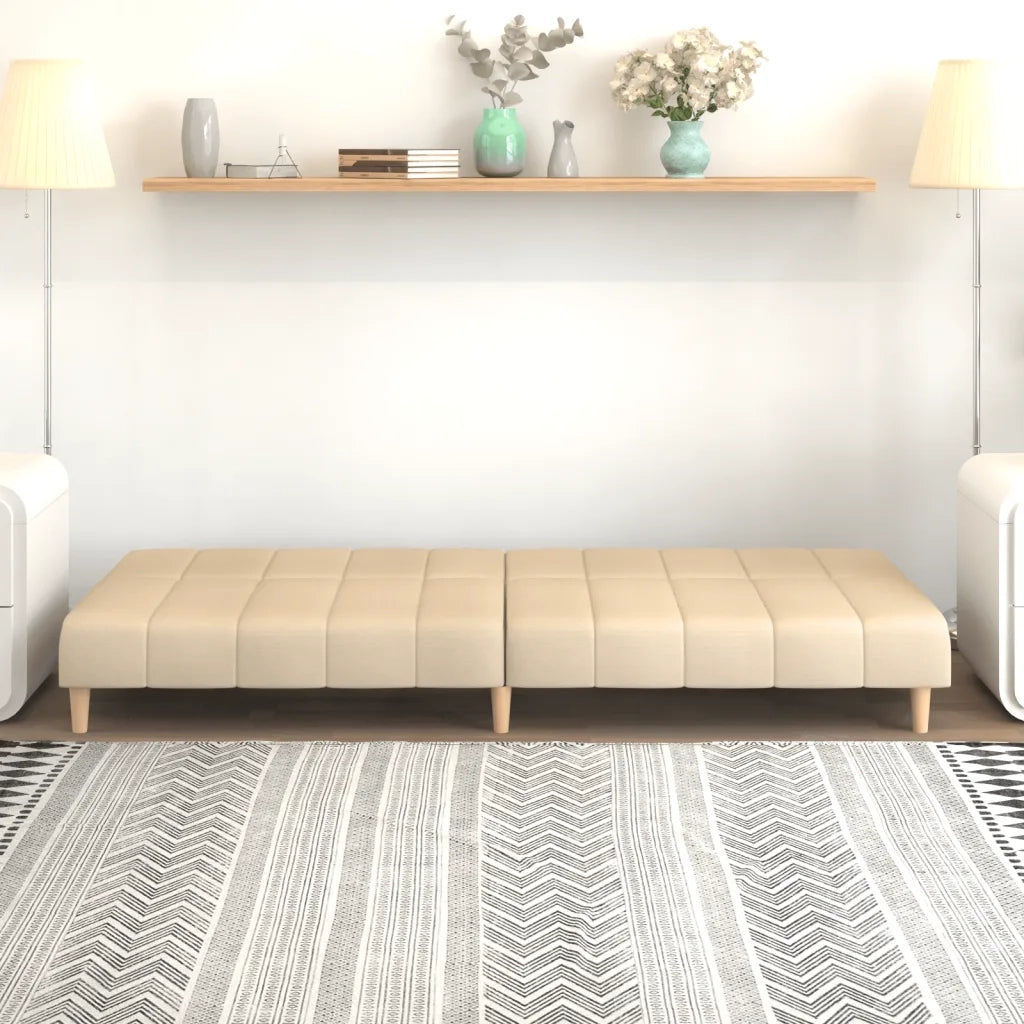 Divano Letto a 2 Posti-Sofa Letto 2 Posti-Daybed Crema in Tessuto 850422