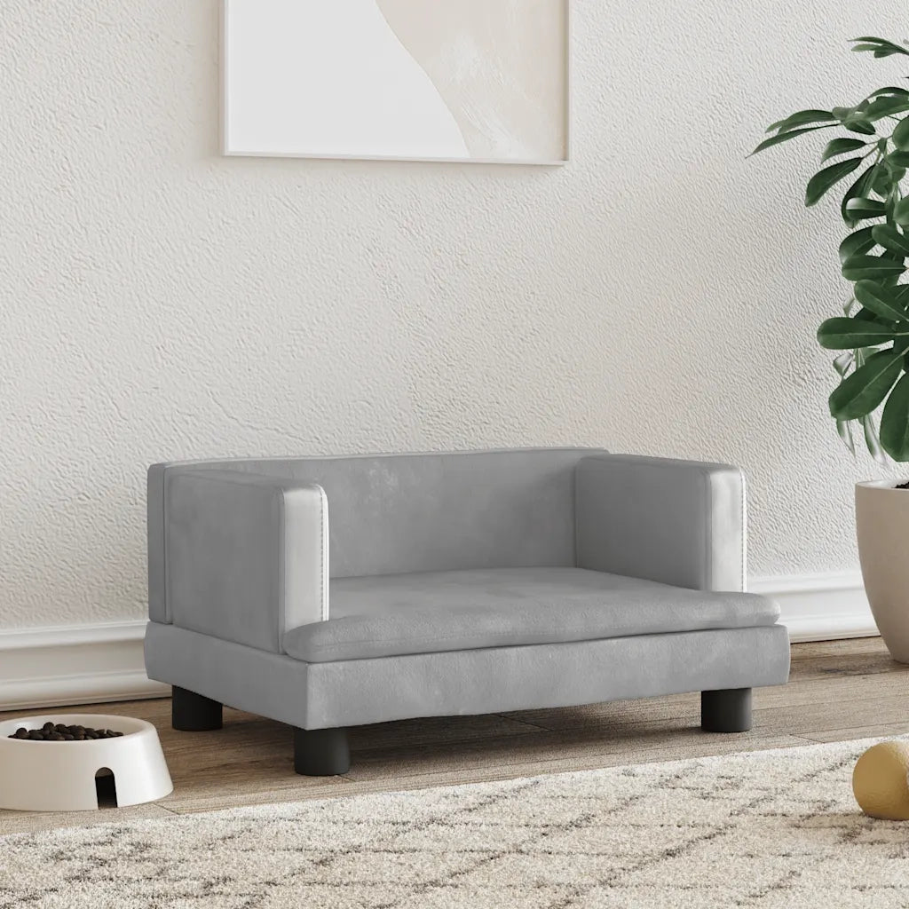 Lettino per Cani Grigio Chiaro 60x40x30 cm in Vellutocod mxl 95234