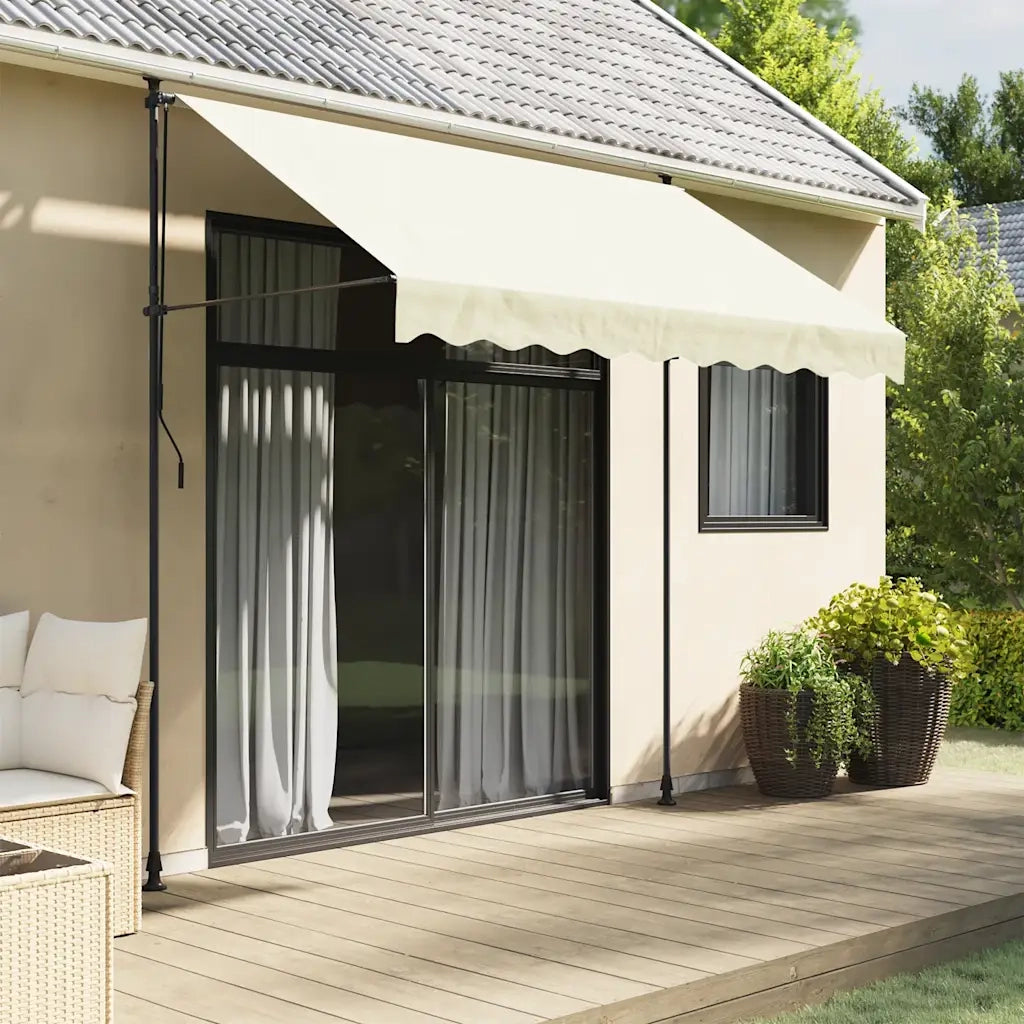 Tenda da Sole Retrattile Crema 300x150 cm in Tessuto e Acciaio 368747