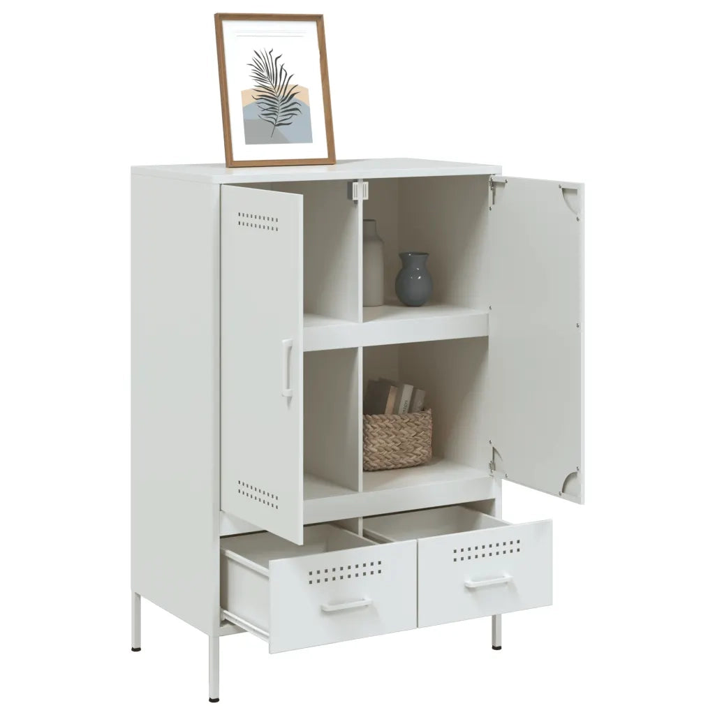 vidaXL Credenza Bianca 68x39x101,5 cm in Acciaio
