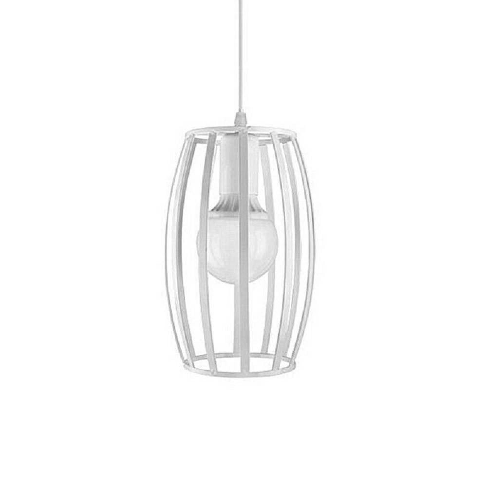Trade Shop - Lampadario Soffitto E27 Di Forma Ovale Nero Bianco Portalampada Sospensione A34 -