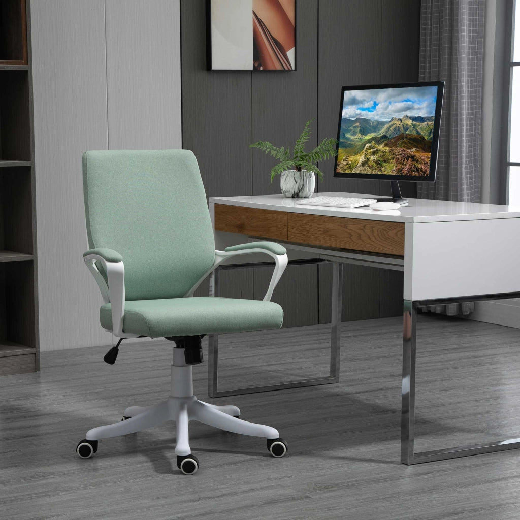 Sedia da Ufficio Girevole e Basculante con Braccioli Regolabile in Altezza ¨C zephmum ¨C Verde 62x69x92-100 cm