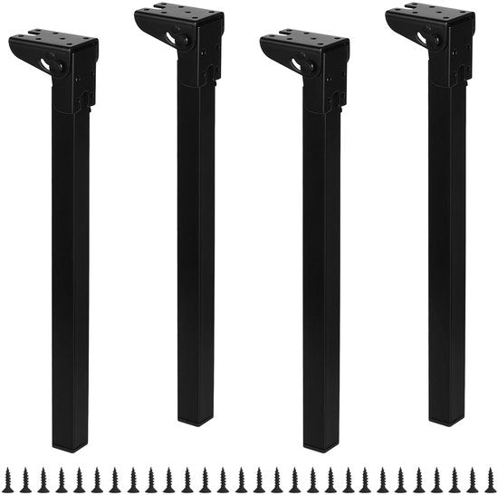 Set di piedi per mobili adattabili da 4 - Piedi per tavolo con base antiscivolo - Piedi per mobili robusti - Neri - 40 cm di altezza