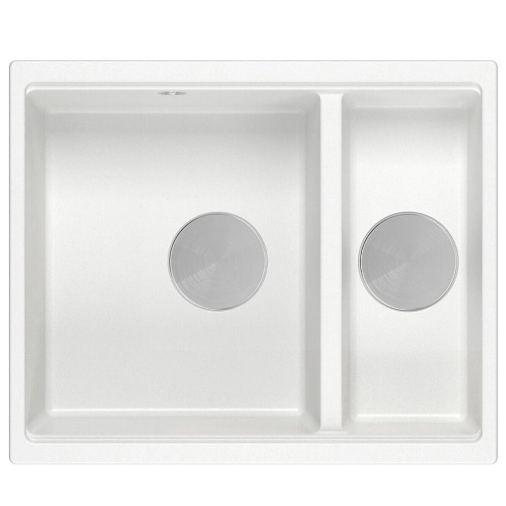 Lavello In Granito Logan 150 White Tappo acciaio