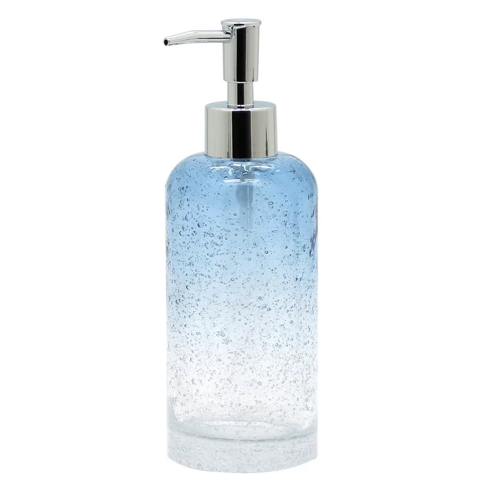 Dispenser in vetro azzurro sfumato - serie Drops
