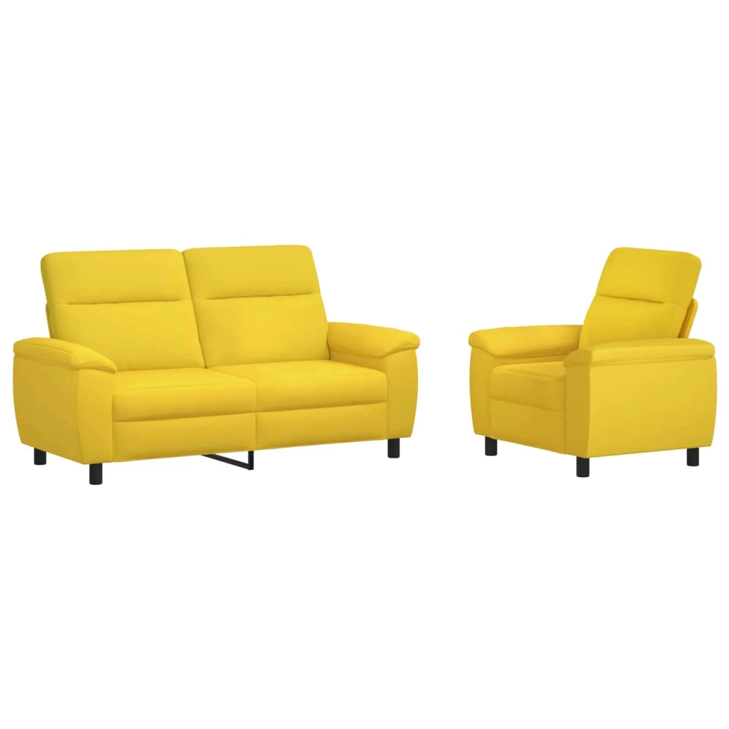 Set di divani 2 pcs Giallo Chiaro Tessuto 3430607