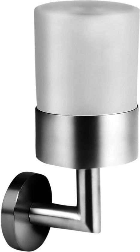 Sostegno per spazzola da denti con fissaggio alla parete - Contenitore per bicchiere di spazzola da denti e dentifricio Bagno (in acciaio inox lavorato a martello)