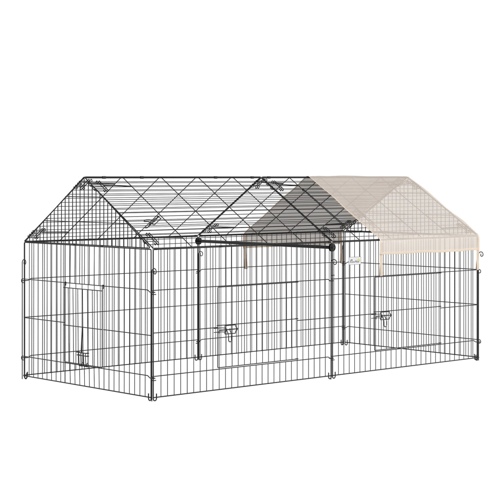 Recinzione per piccoli animali ¨C zephmum ¨C nero beige 220x103x103 cm